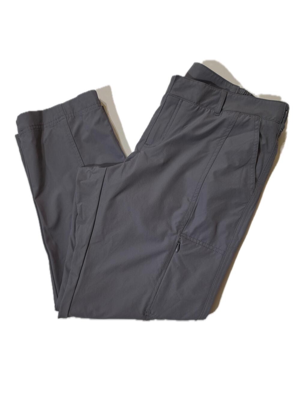 Kirkland Signature Pants Womens 10 Gray Cargo Travel Microfiber Stretch Pull On